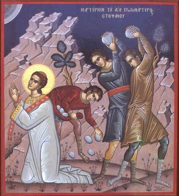 St. Stephen being stoned